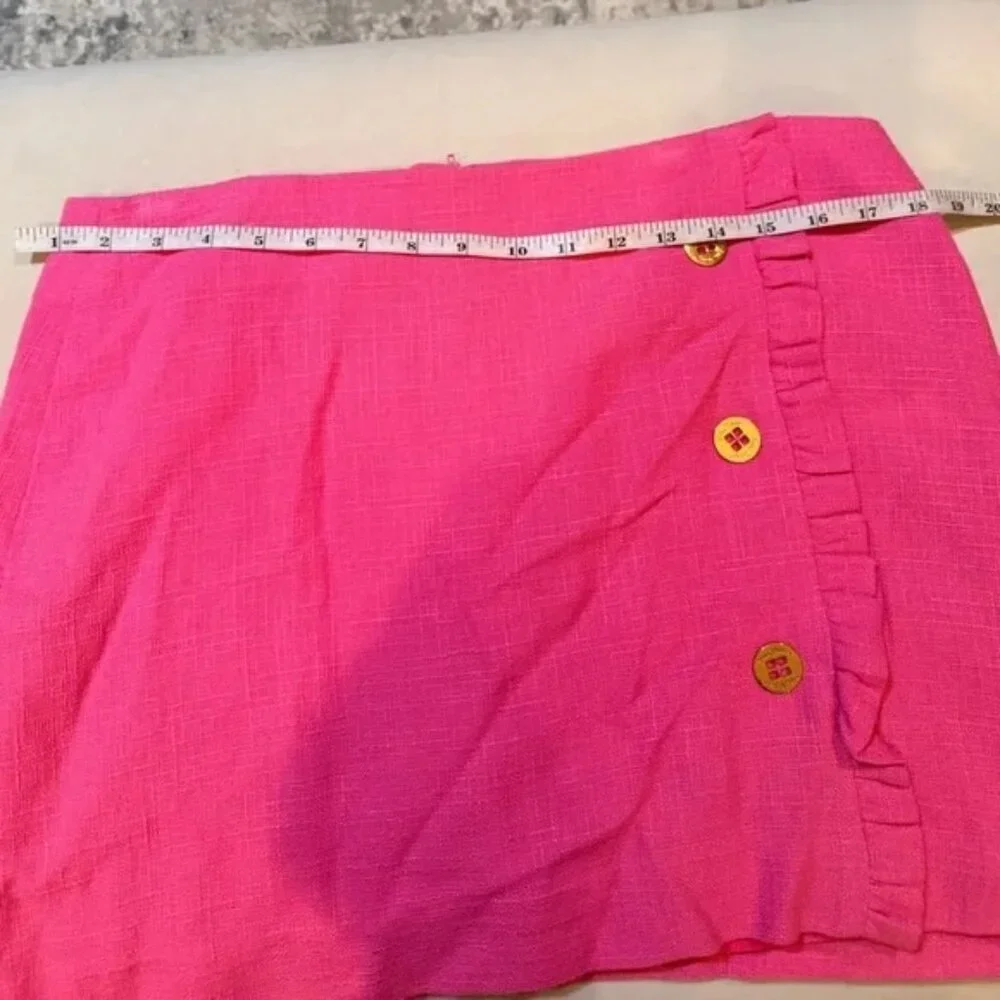 Lilly Pulitzer Hot Pink Ruffled Tweed Mini Skirt